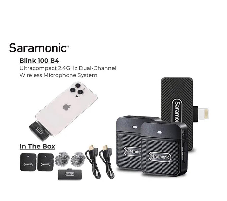 Jual Saramonic Blink 100 B4 (TX+TX+RX Di) 2 to 1, 3.5mm 2,4